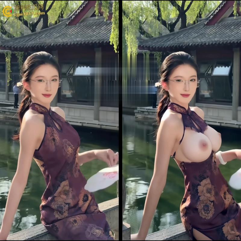 抖音百万粉网红【椰椰椰】,AI脱衣视频流出,御姐高跟黑丝秒变真空巨乳,巨乳白虎简直是宅男梦中女神 !-9